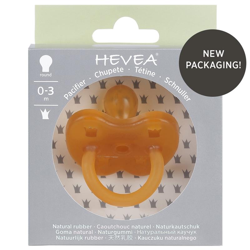 Hevea Natur-Kautschuk Baby-Schnuller Krone rund 0-3 Monate Hevea Natur-Kautschuk Baby-Schnuller Krone rund 0-3 Monate