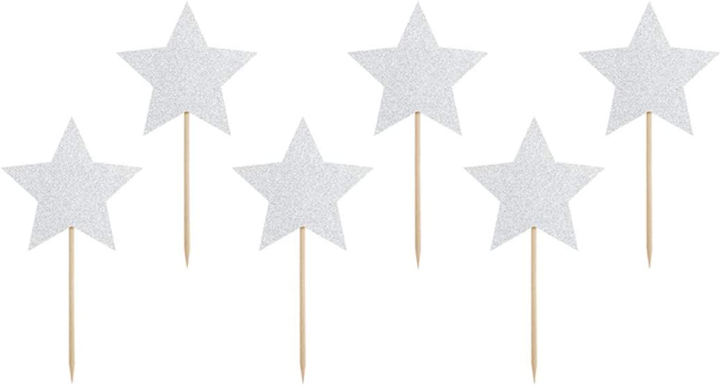 PartyDeco Dekopicker Cupcaketopper Sterne 6 Stück