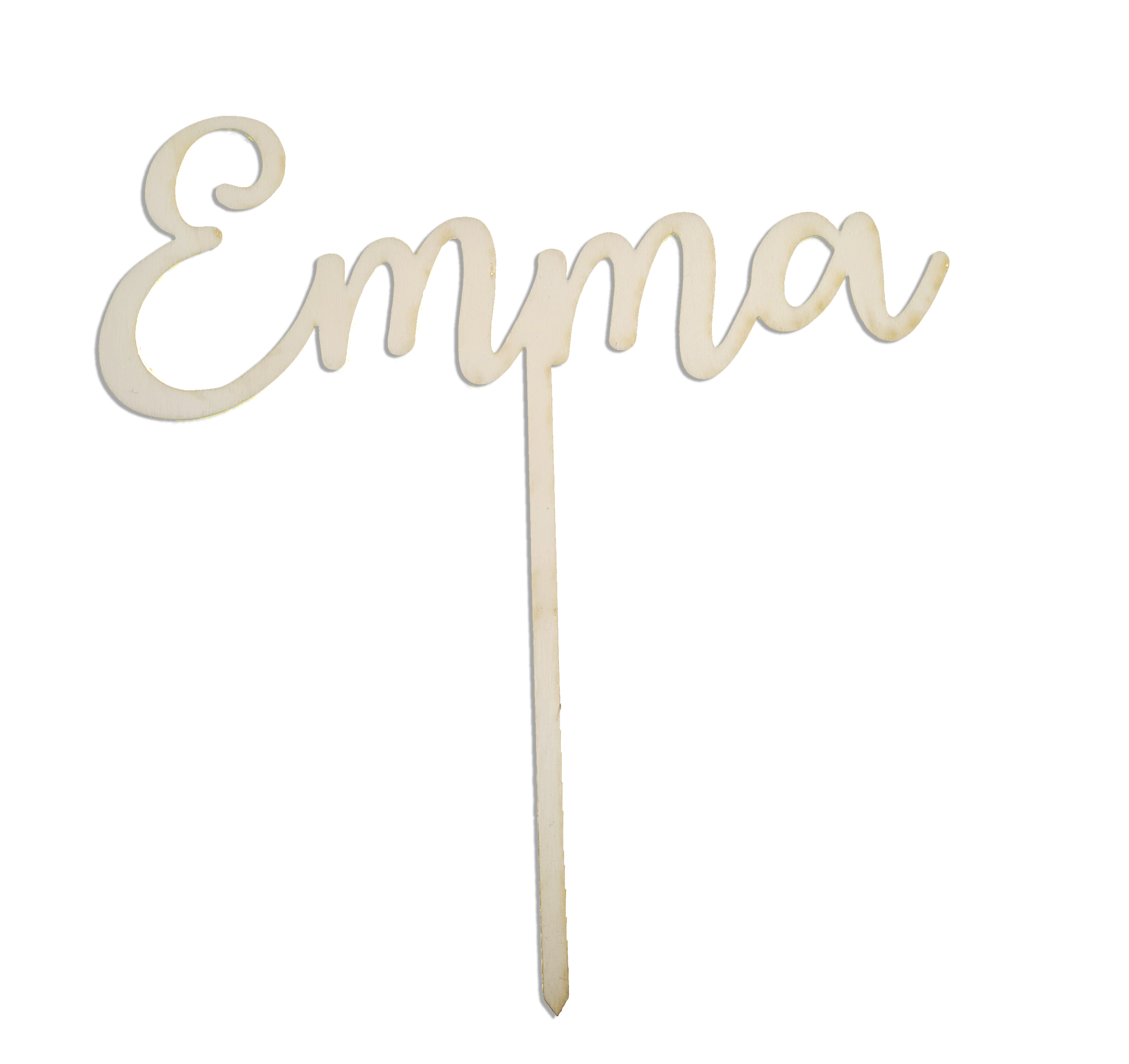 Personalisierter Topper aus Holz mit Wunschname. einzeilig