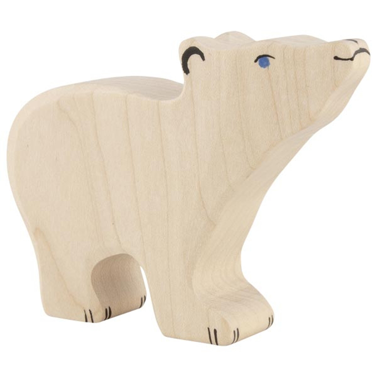 Holztiger Eisbär klein Kopf hoch, 80209