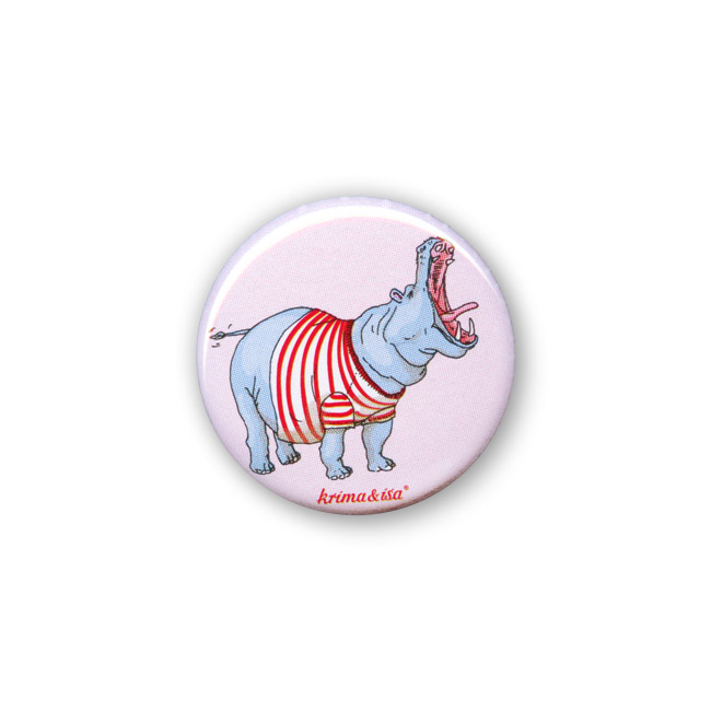 krima & isa Button zum Anstecken Nilpferd
