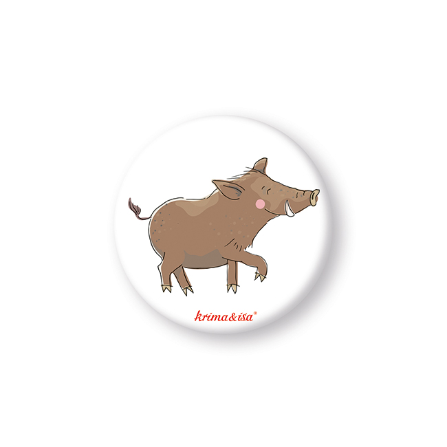 krima & isa Button zum Anstecken Wildschwein