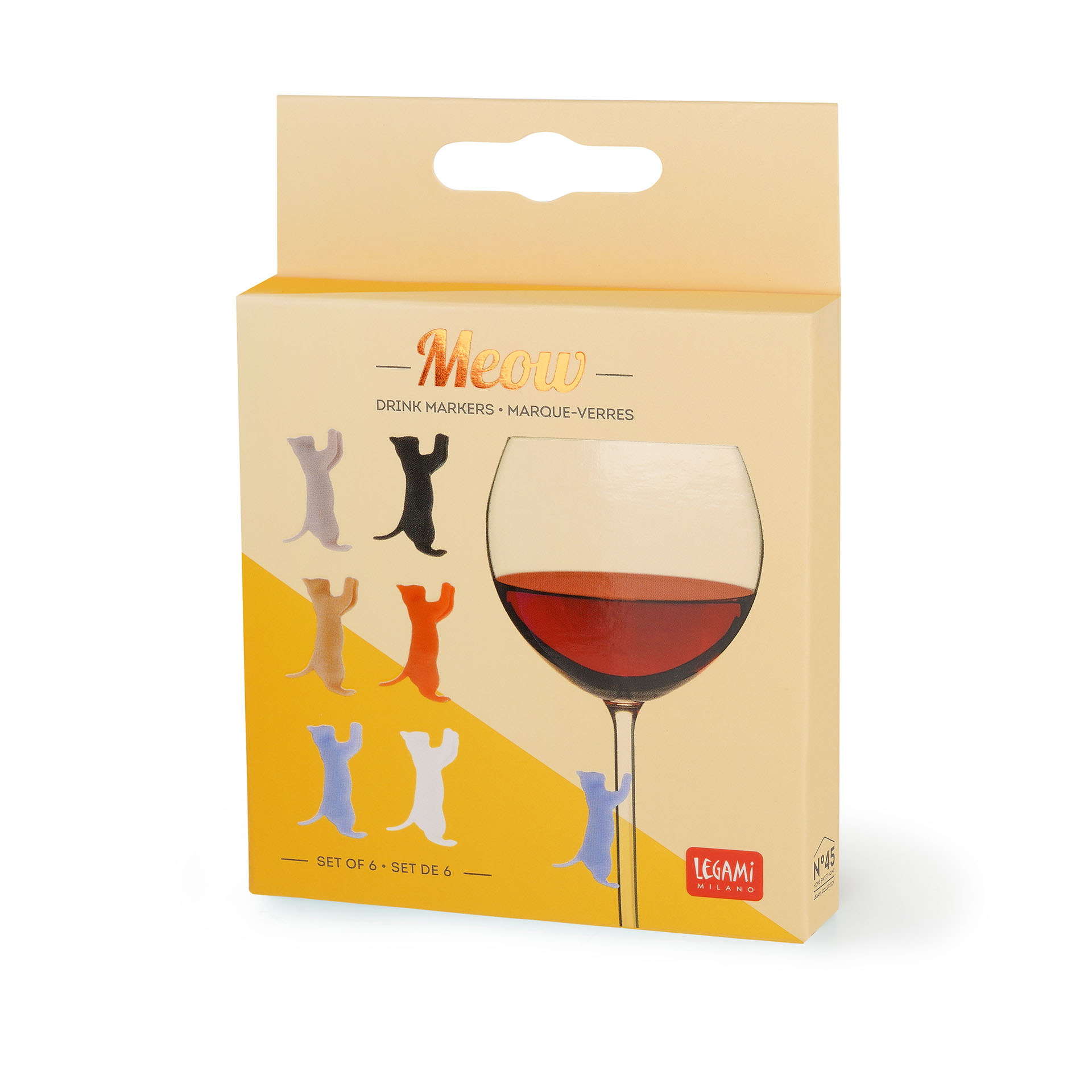 Legami Set mit 6 Glasmarkern Meow