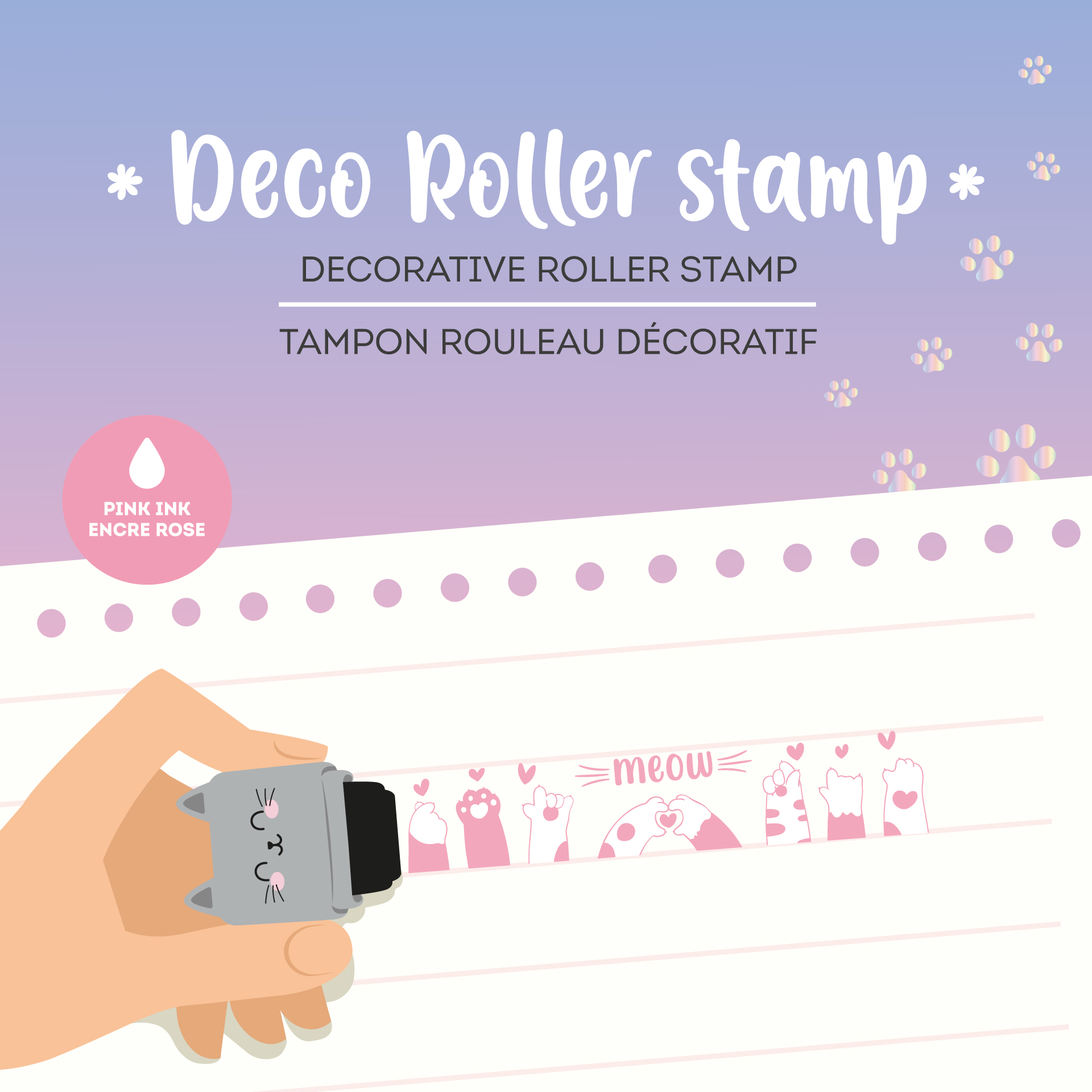 Legami Deko-Rollstempel Kitty Katze rosa