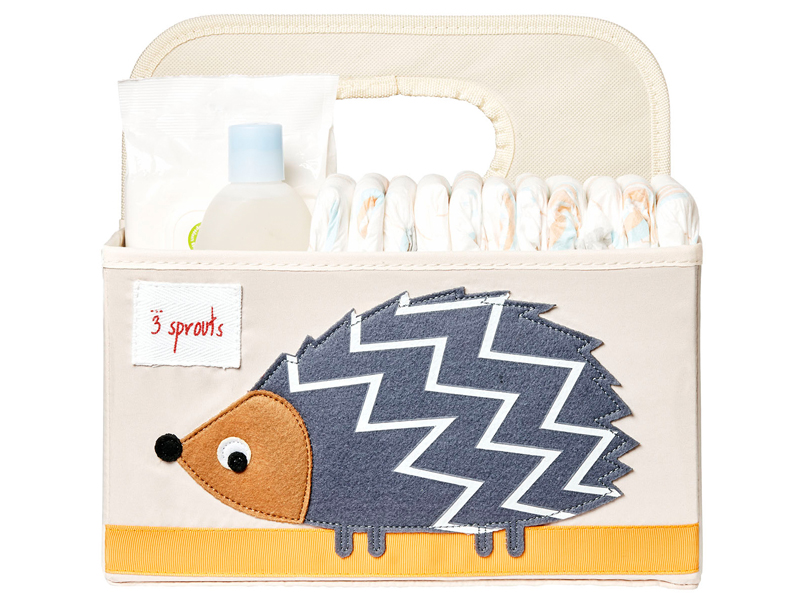 3 Sprouts Wicketischorganizer Wickelutensilo Windel-Organizer Igel