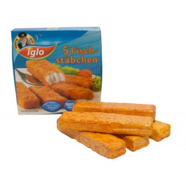 Tanner Iglo Fischstäbchen aus Holz in Pappschachtel für den Kaufladen