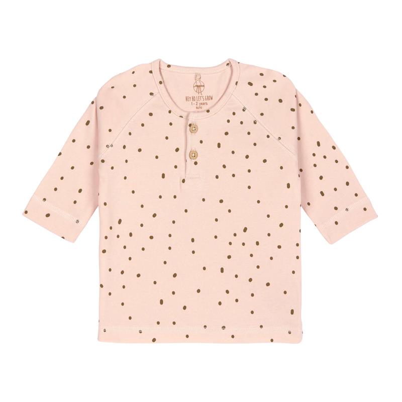 Lässig Langarmshirt Babyshirt Punkte powder pink Größe 74/80