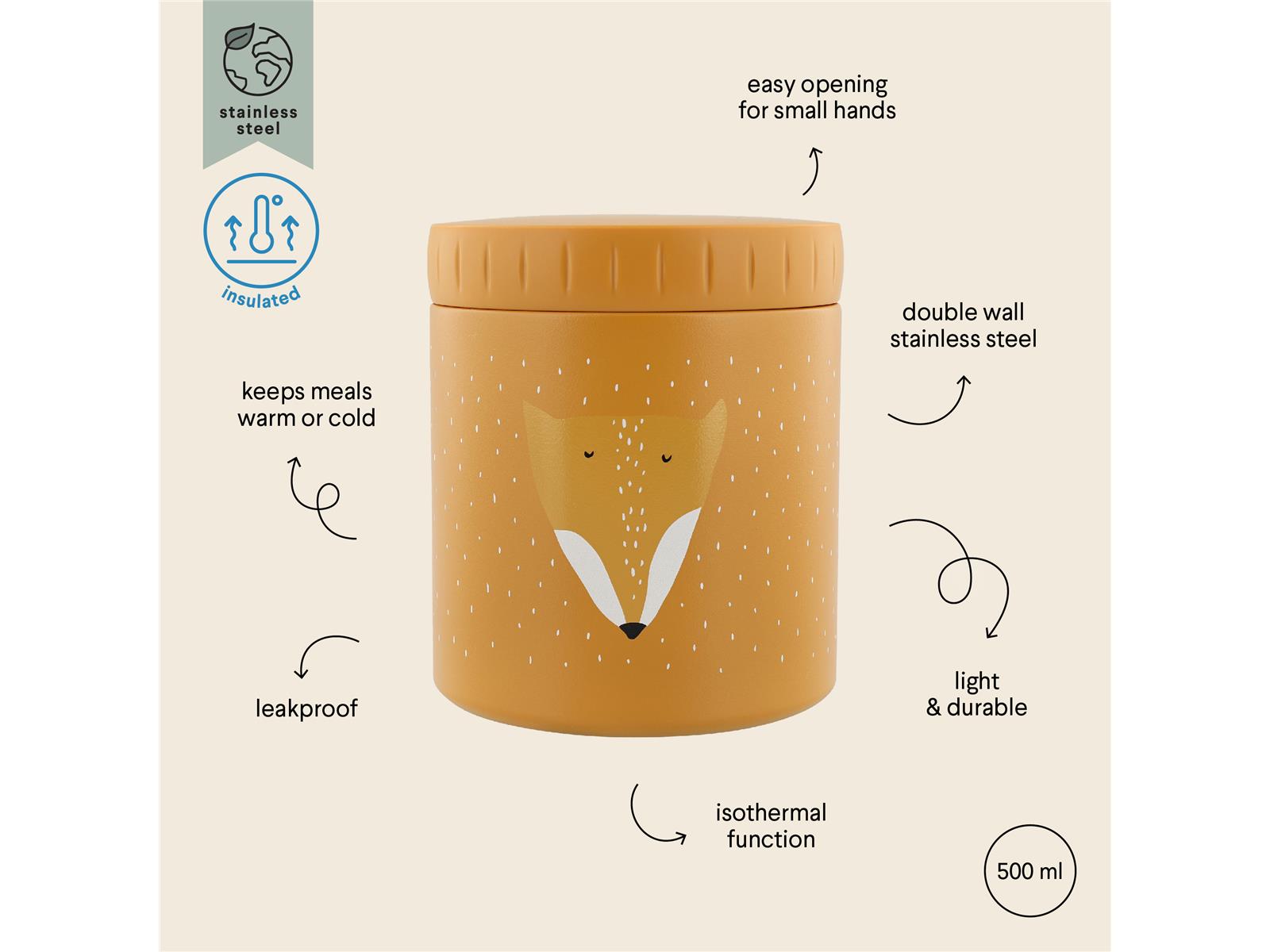Trixie Isolierbehälter Lunchbox Edelstahl Mr Fox 300 ml