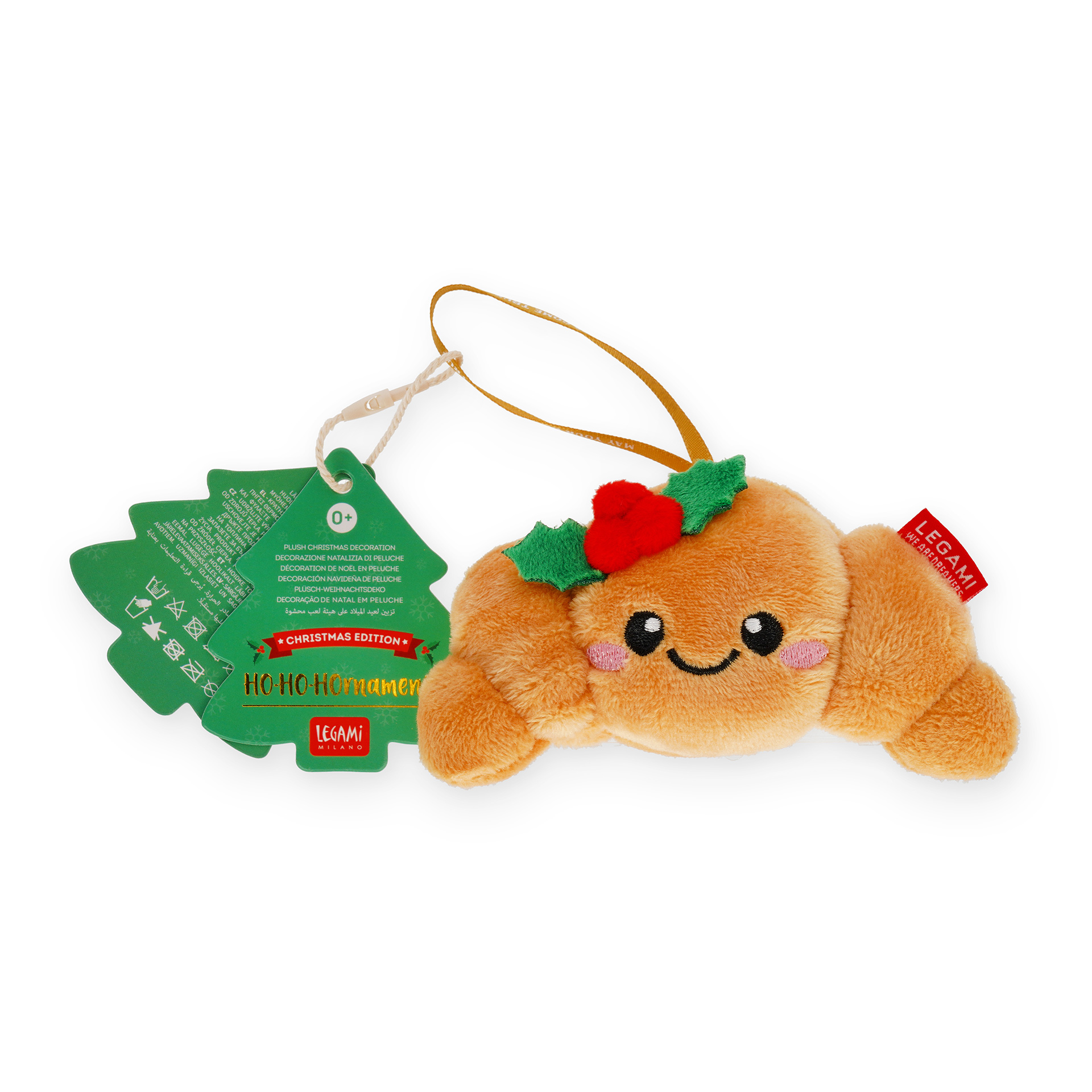 Legami Christbaumschmuck Ho-Ho-Hornament aus Plüsch Croissant