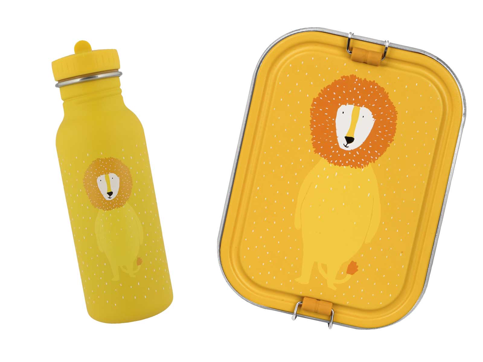 Trixie Baby Brotdose Trinkflasche Set Edelstahl Löwe Gelb Large
