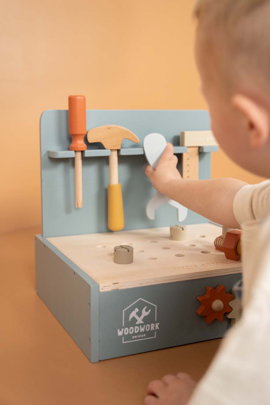 Little Dutch Spiel Mini Werkbank aus Holz blau Little Dutch Spiel Mini Werkbank aus Holz blau