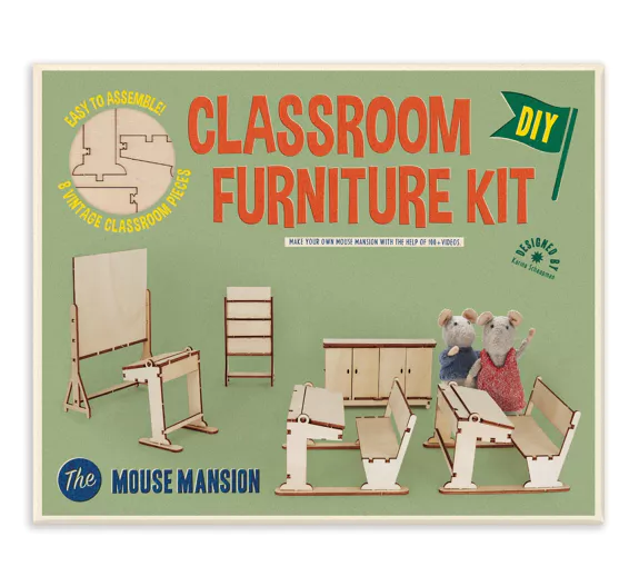 The Mouse Mansion DIY Puppenhaus Möbelset für Kinder Klassenzimmer Klassenzimmermöbel