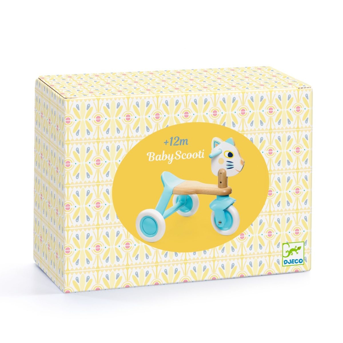 Djeco Rutscher Rutschfahrzeug Baby Scooti Katze weiss