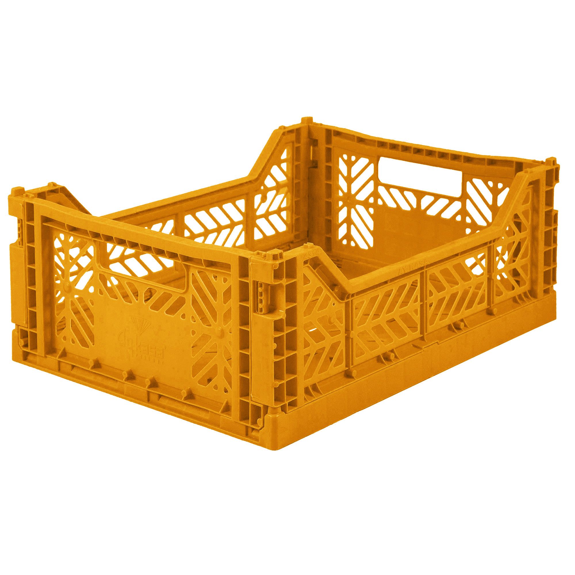 Ay-Kasa Klappkiste Faltkiste Farbe mustard senf gelb medium mittel midi