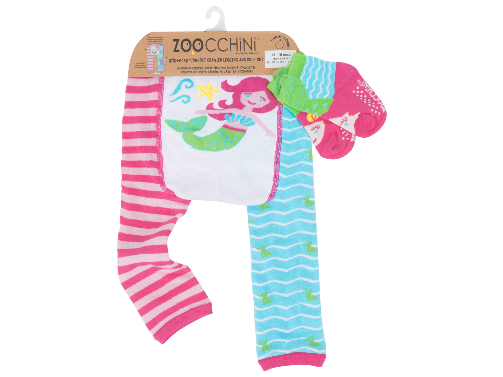 Zoocchini Babyset Leggins und Rutschsocken Strümpfe Meerjungfrau 6-12 Monate