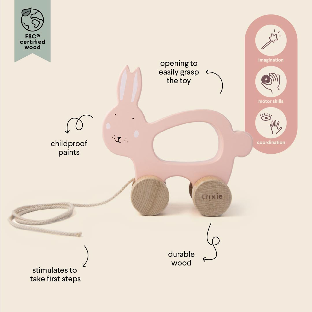 Trixie Holz-Nachziehtier Hase rosa Trixie Holz-Nachziehtier Hase rosa