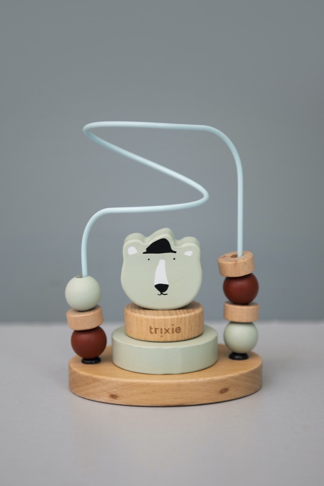 Trixie Baby Holz Motorikschleife Eisbär Mr Polar Bear mint