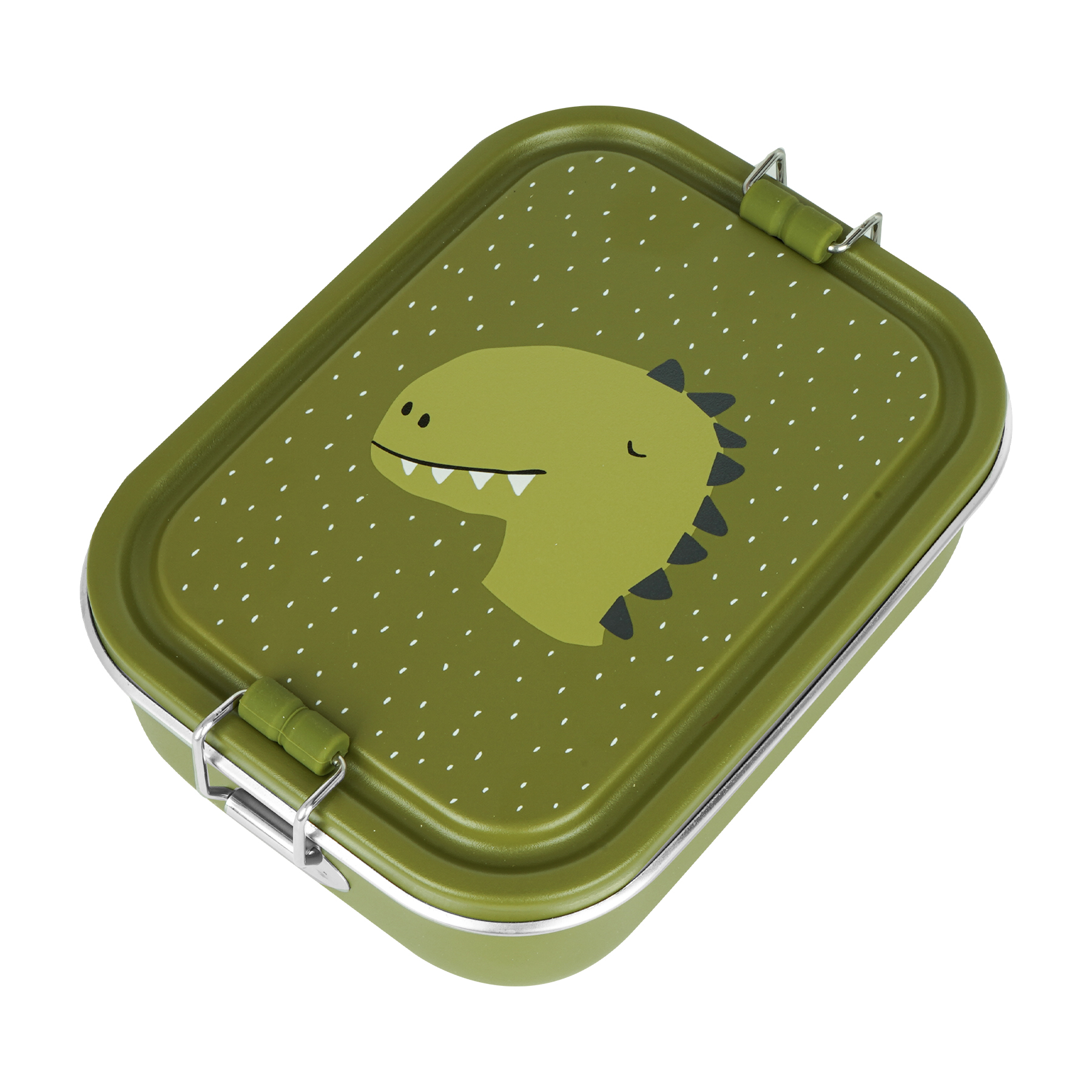 Trixie Brotdose Lunchbox aus Edelstahl Mr Dino Dinosaurier Grün Small