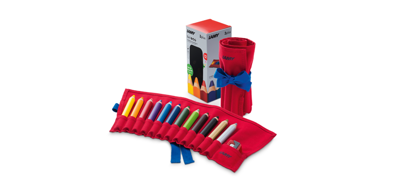 Lamy 3plus Farbstifte Buntstifte 12er Stoffrolle mit Spitzer