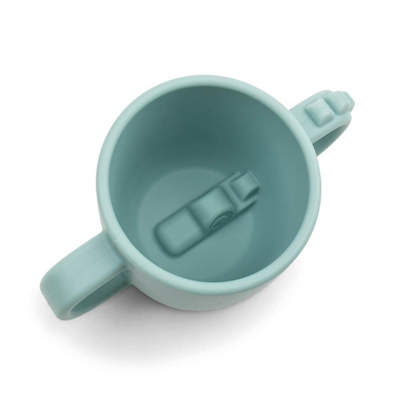 Done by deer Silikonbecher mit Griff Peekaboo Becher Elefant blau
