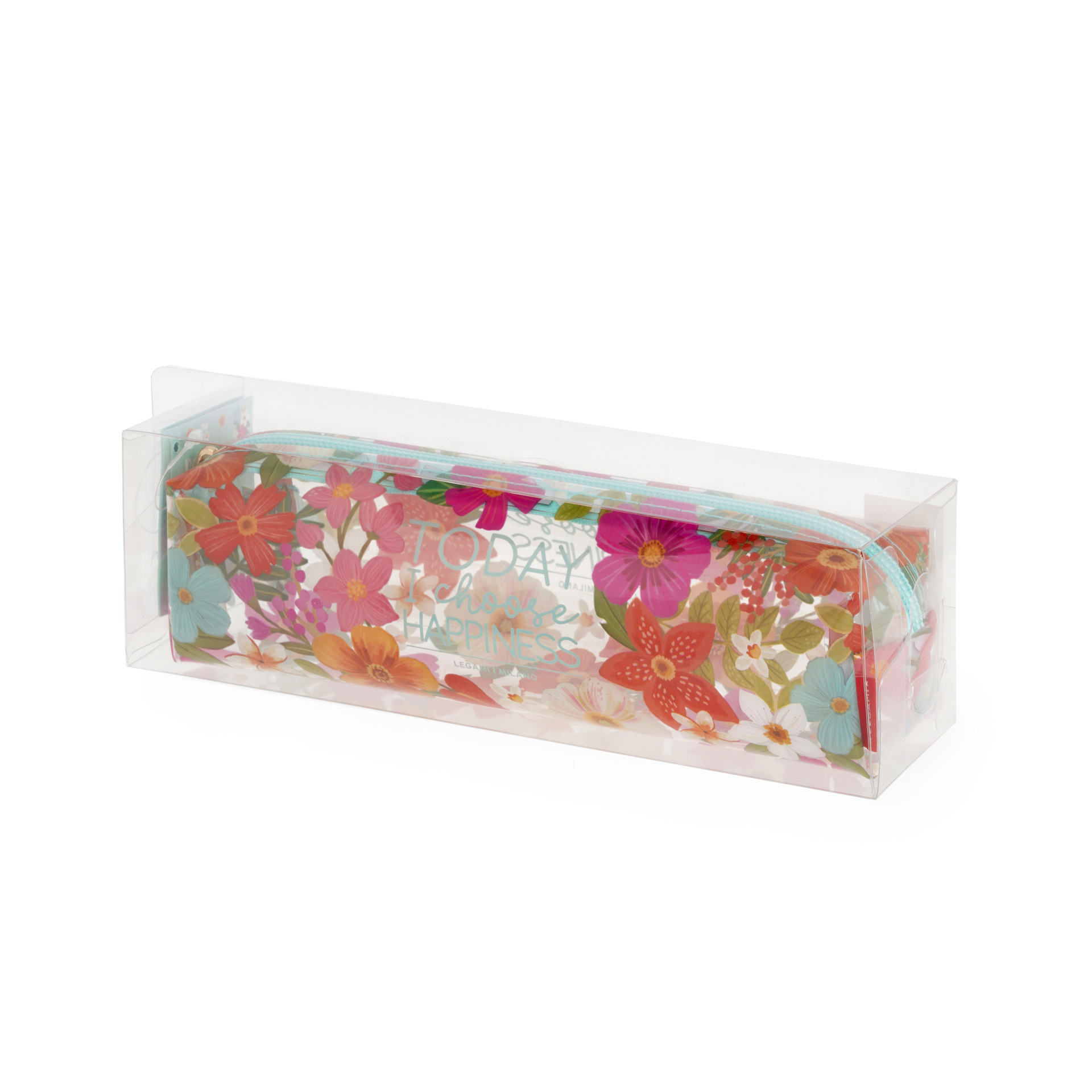 Legami Transparentes Schreibmäppchen Pencil Case Flowers Blumen