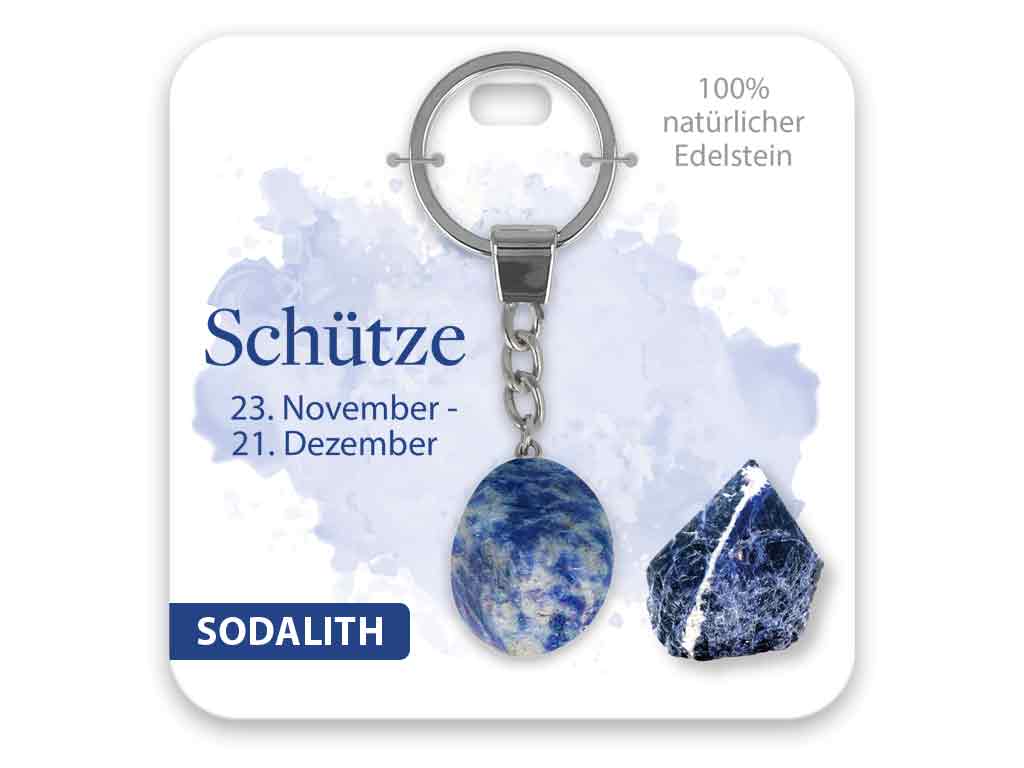 Edelstein Schlüsselanhänger Sodalith Sternzeichen Schütze
