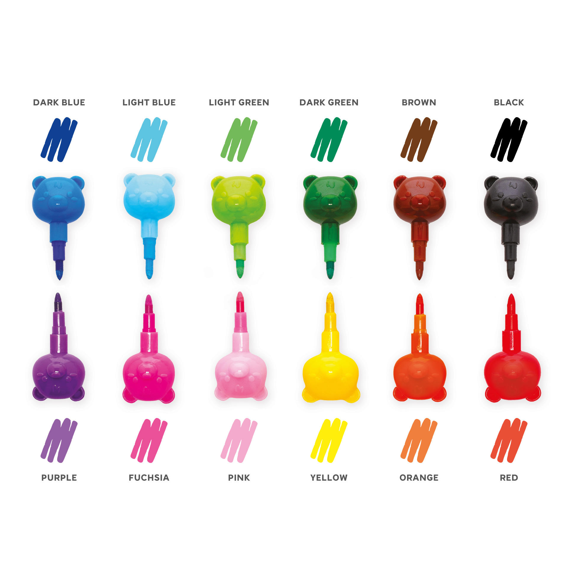 Legami 12 Stapelbare Buntstifte Crayons Dream in Colour Teddy Bär