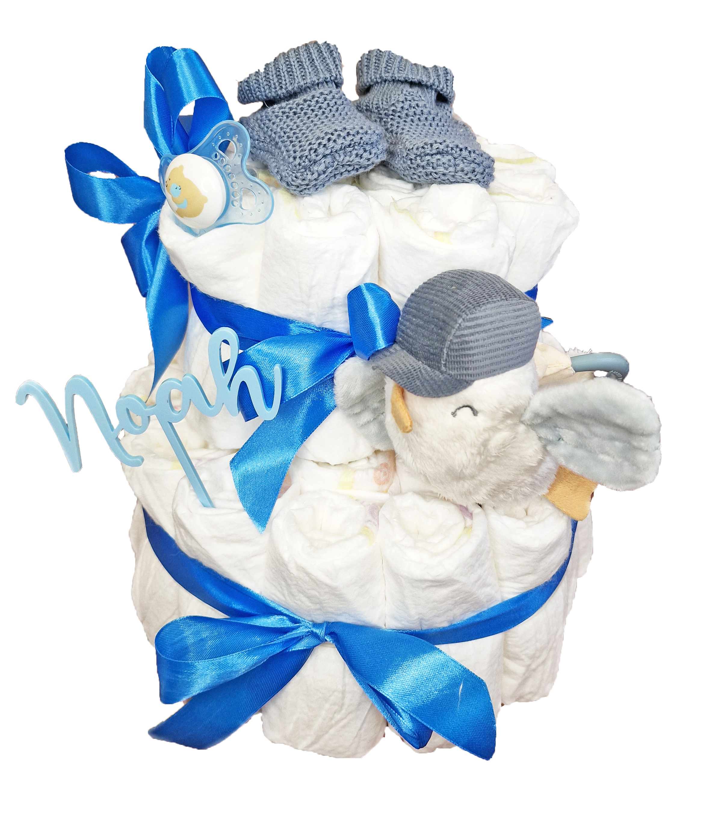 Windeltorte Pamperstorte Little Dutch Möwe & Strickschuhe blau