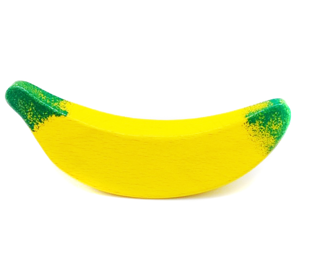 Tanner Banane aus Holz für den Kinderkaufladen, 1 Stück Holzbanane