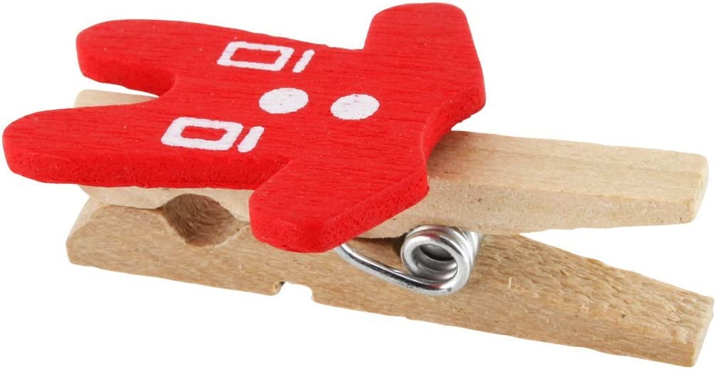 Elfenstall Kleine Mini Holz Wäscheklammern / Holzklammer Hose Rot
