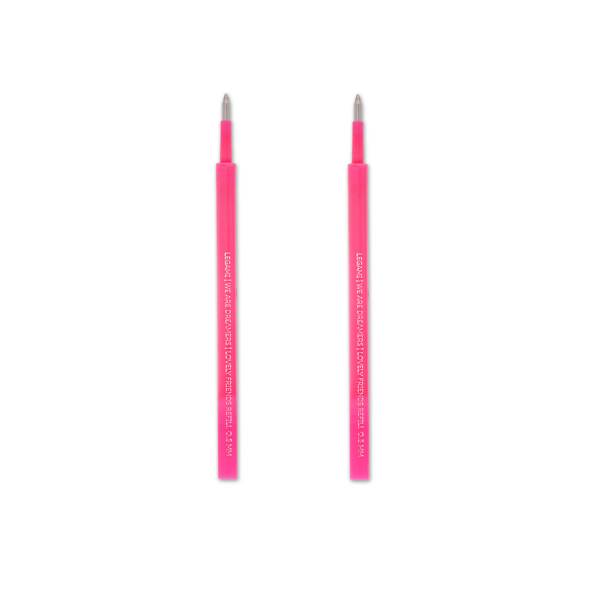 Legami Set 2 Ersatzpatronen für Gelstift Lovely Friends Neon Pink