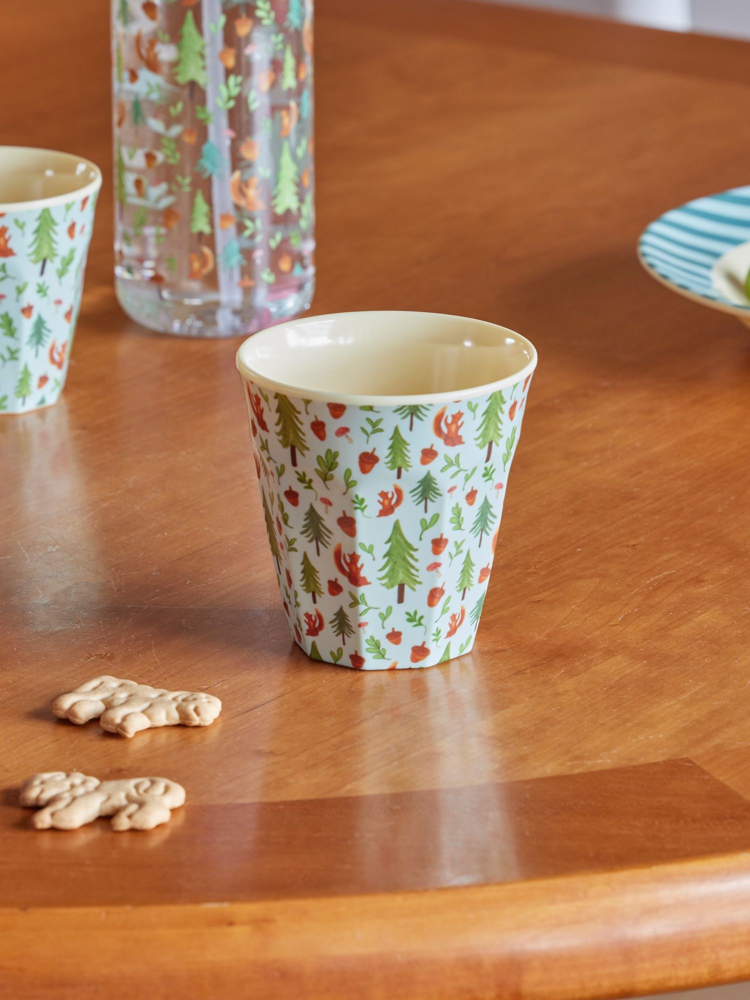 Rice Melaminbecher Blue Happy Forest Print Medium
