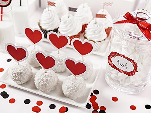 PartyDeco Dekopicker Cupcaketopper Herzen 6 Stück 