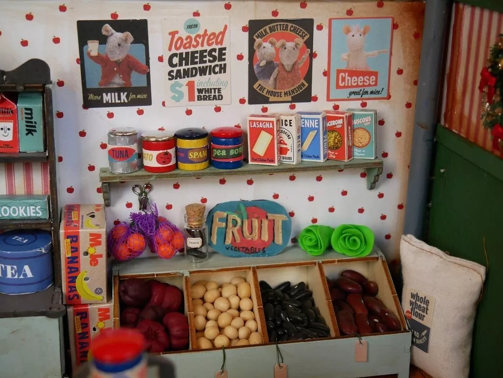 The Mouse Mansion DIY Puppenhaus Möbelset für Kinder Shop Ladenmöbel