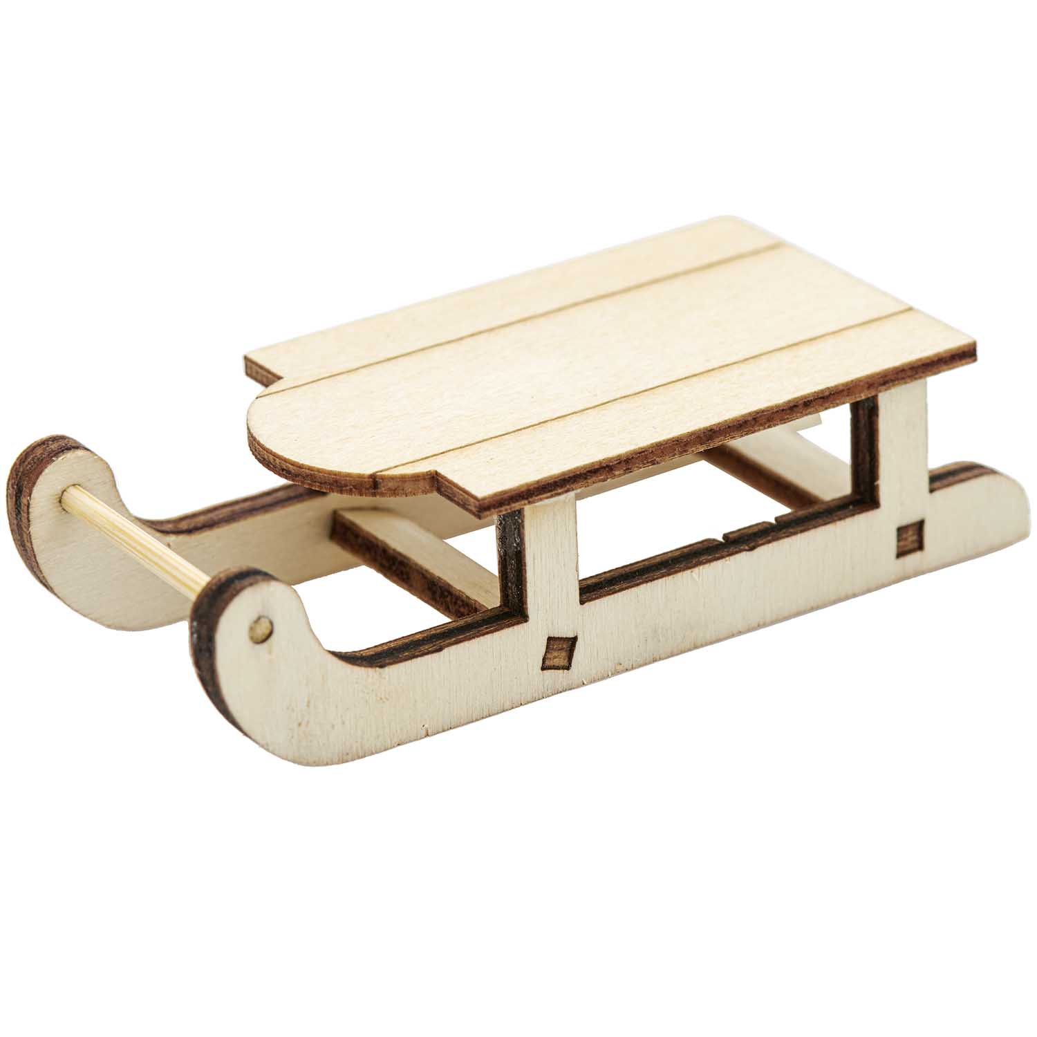 Rico Design Miniatur Schlitten Holz natur