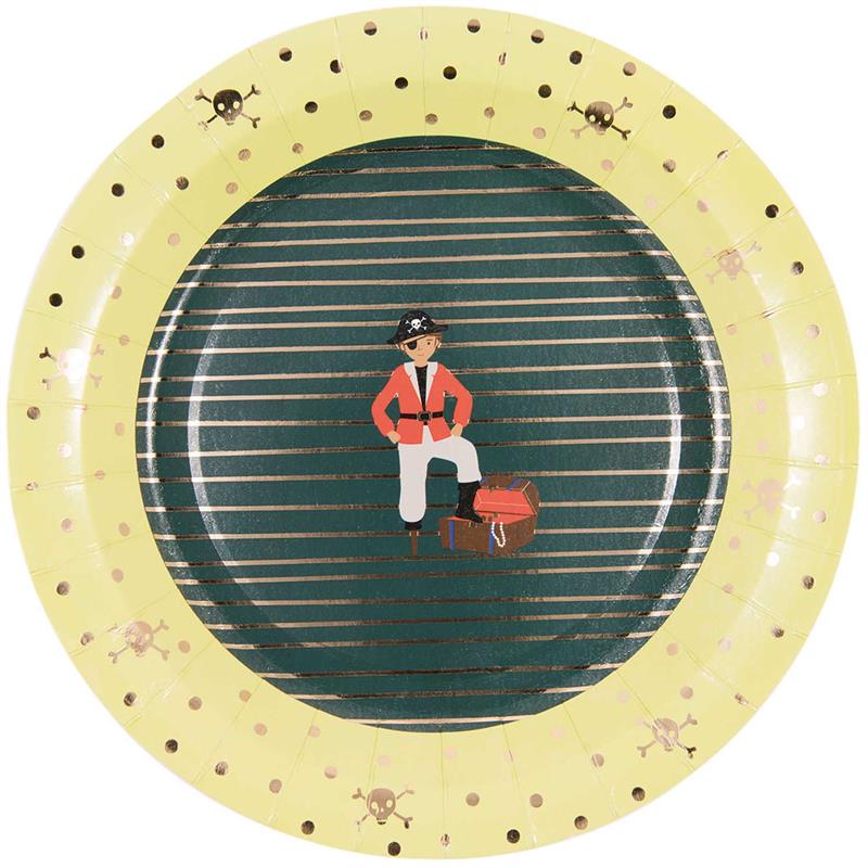 Rico Design Piraten Party Partydekoration Pappteller Partyteller 12 Stück