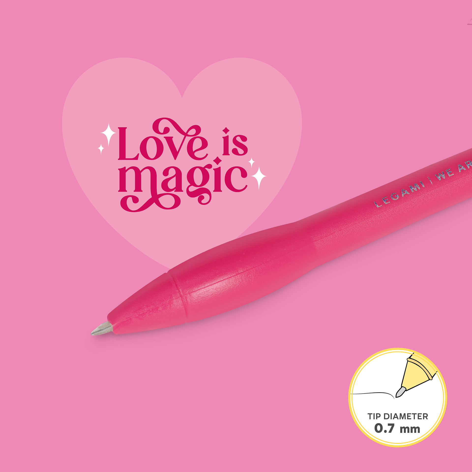 Legami Leuchtender Kugelschreiber Writing is Magic Heart Herz