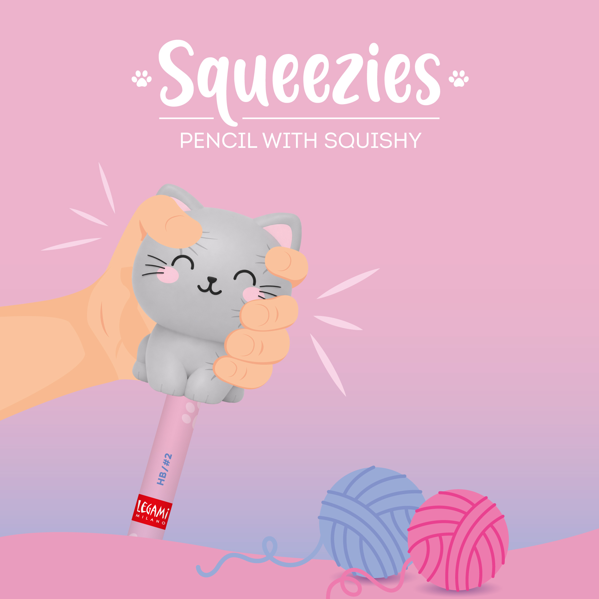 Legami Squeezies Anti-Stress-Bleistift Kitty Katze