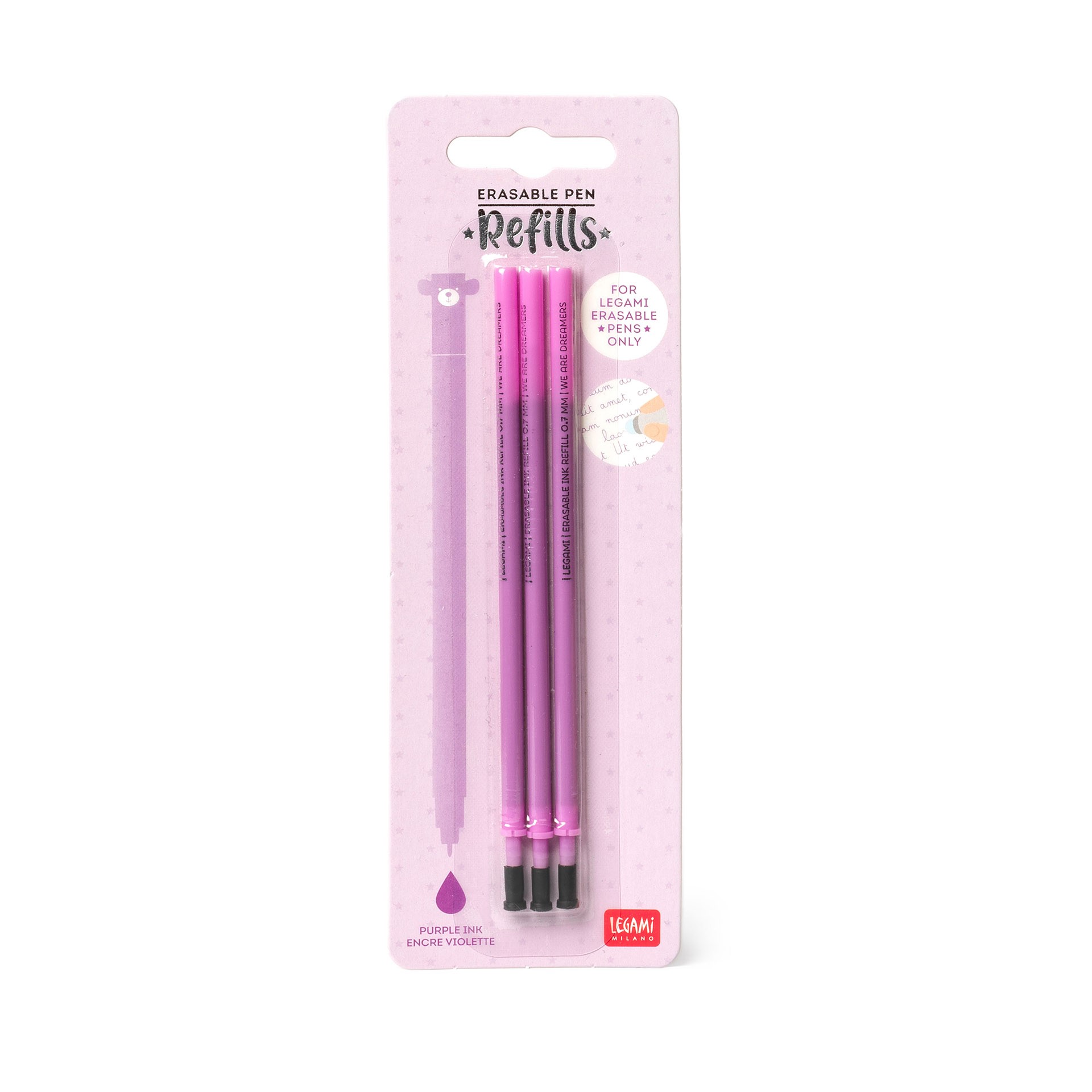 Legami 3 Ersatzminen für löschbaren Gelstift Purple Lila