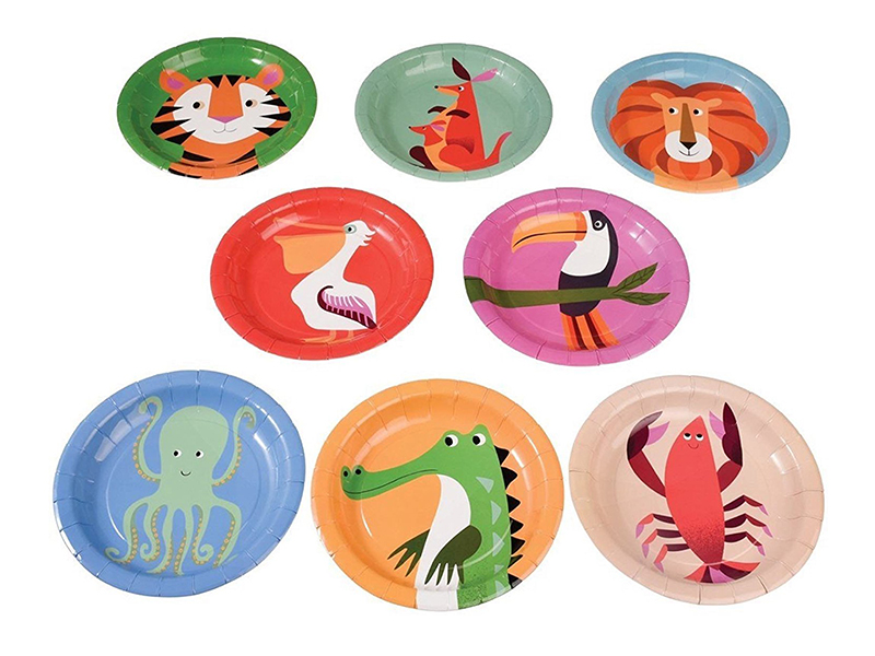 Rex International Kinder Pappteller Safari Tiere 8 Stück