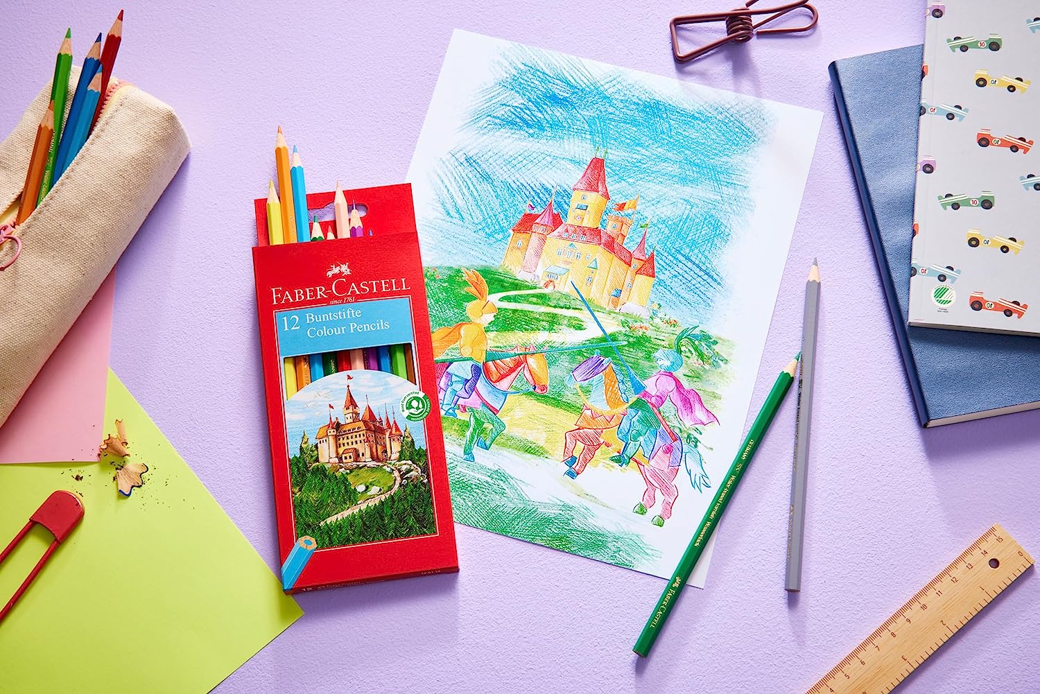 Faber Castell 120112 Buntstifte hexagonal 12 Stück im Kartonetui