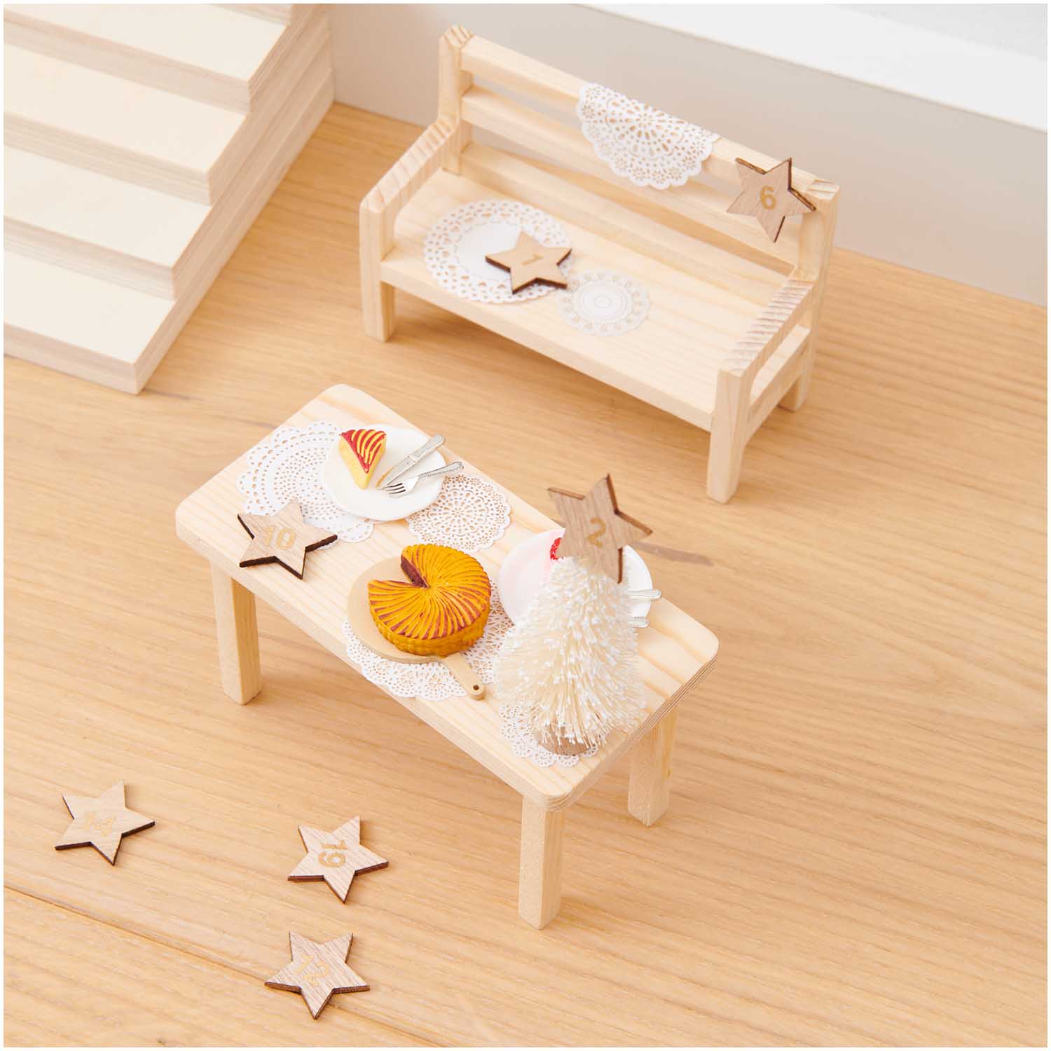 Rico Design Miniatur Spitzendeckchen 10 Stück weiß