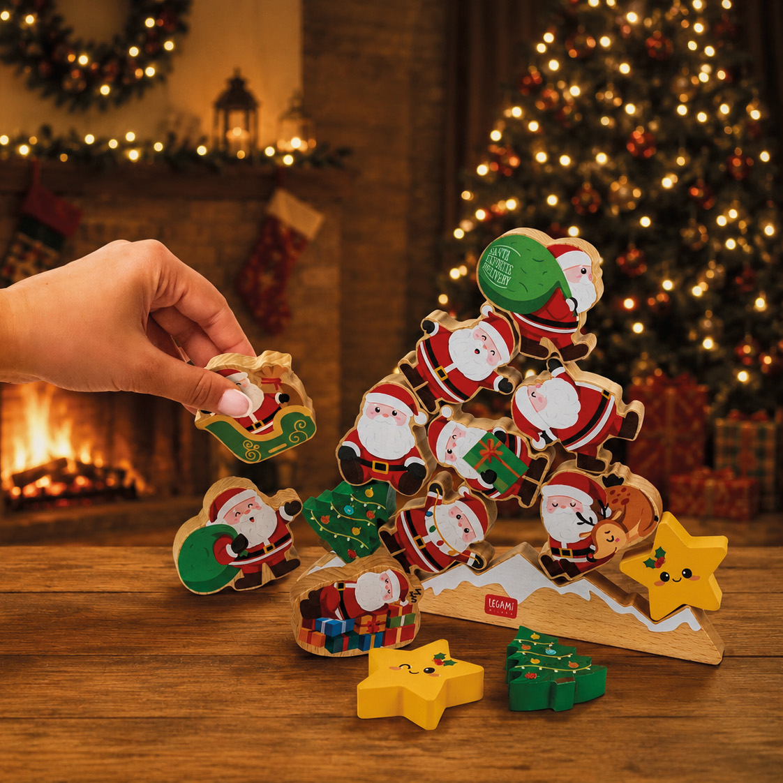 Legami Stapelspiel aus Holz Ho Ho Ho Balancing Game