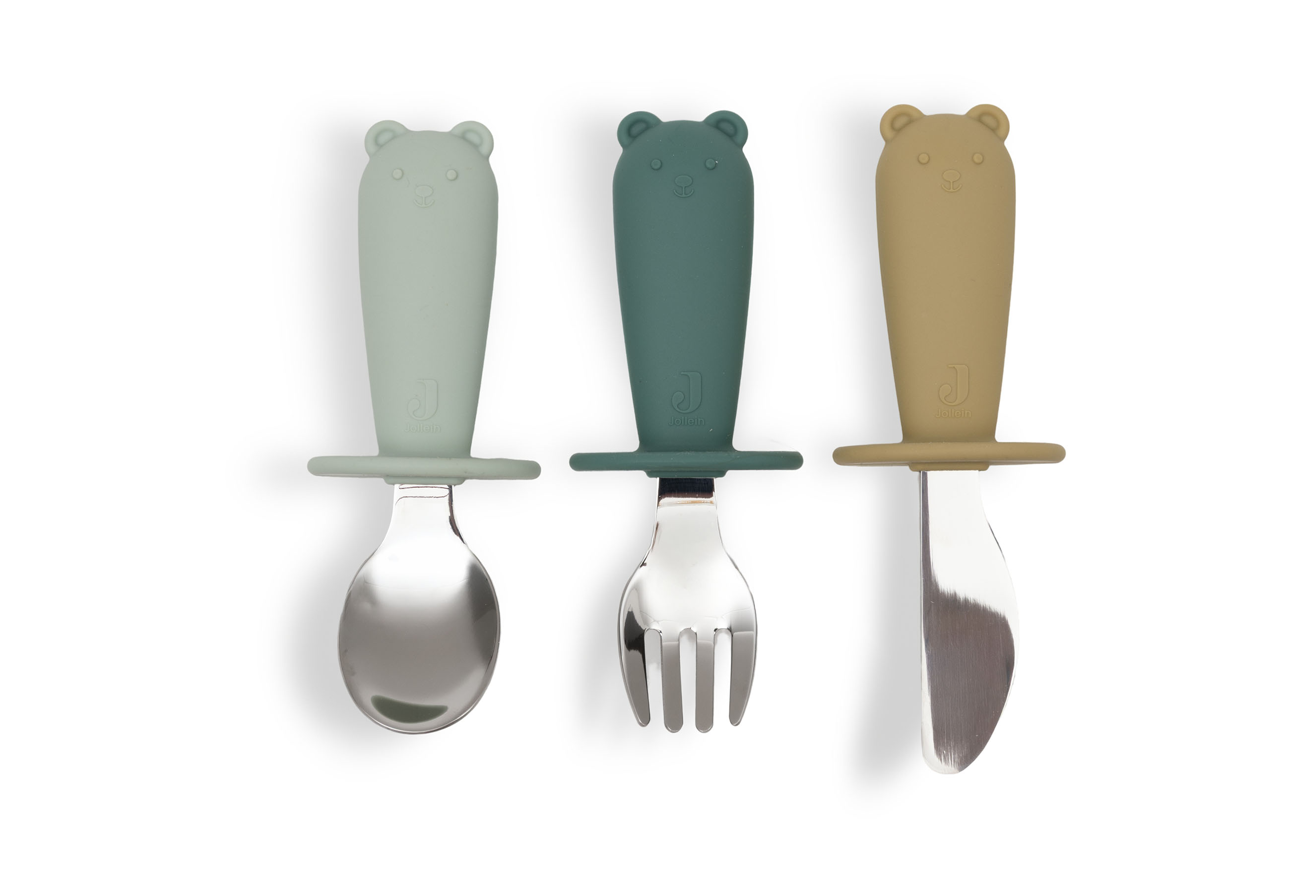 Jollein Besteckset Kinderbesteck Silikone Jade Shades