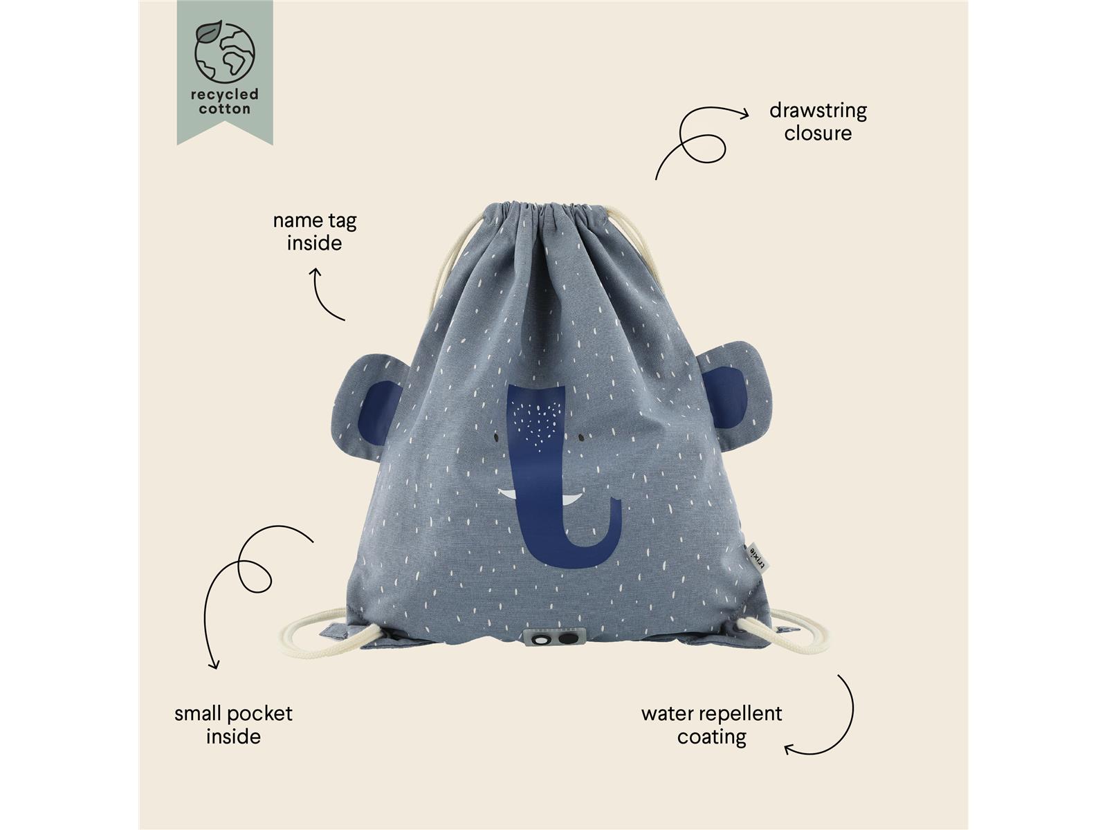 Trixie Turnbeutel Turntasche Mrs Elephant Elefant blau