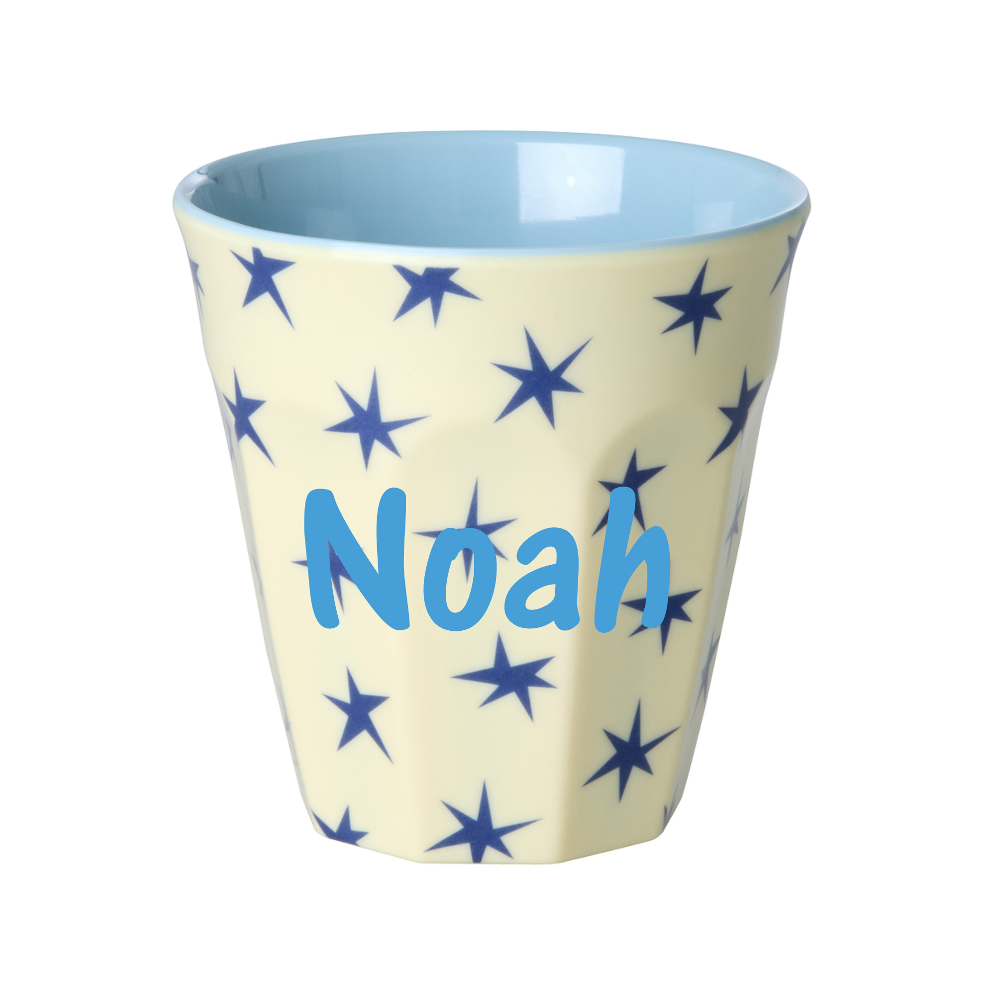 Elfenstall Rice Becher mit Wunsch-Namen personalisiert Medium Creme Star