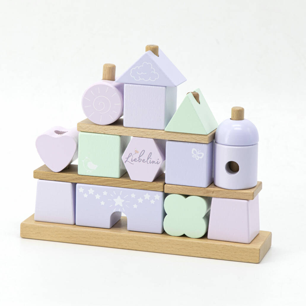 Liebelini Holz-Steckhaus Stapelhaus  rosa 