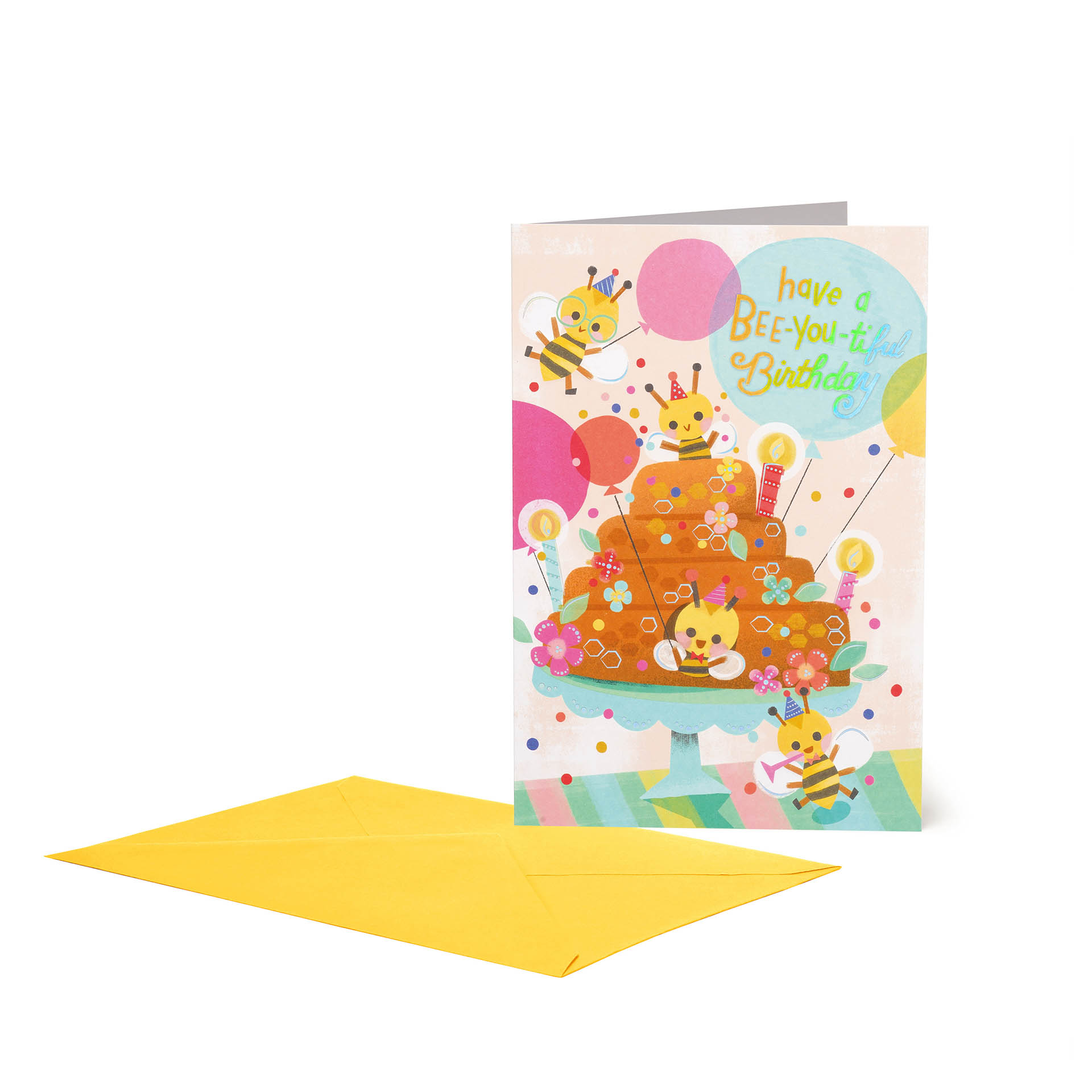 Legami Glückwunschkarte Grußkarte Large Happy Birthday Bee Cake Biene