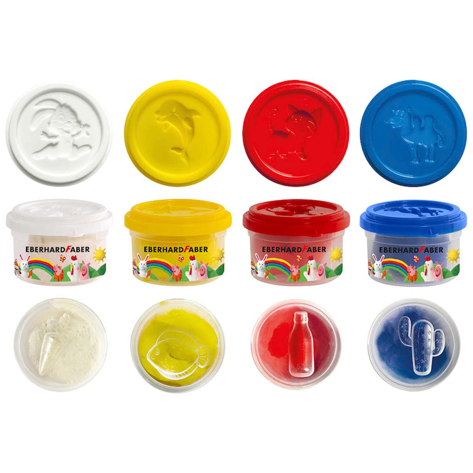 Eberhard Faber Knete Basisfarben mit 4 Farben je 50 g