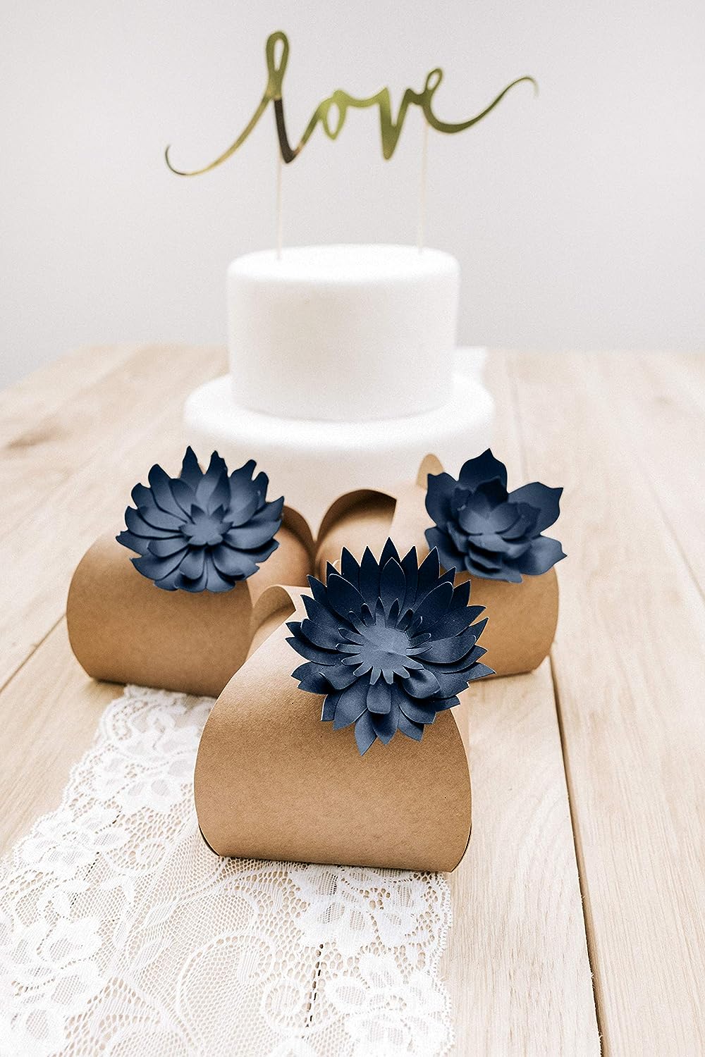 PartyDeco Hochzeitsdeko Tischdekoration Papierblumen Navy Blue PartyDeco Hochzeitsdeko Tischdekoration Papierblumen Navy Blue